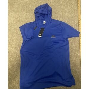 Adidas Sport Shooter‎ Hoodie Jacket Performance Blue/Black Logo Pullover Large